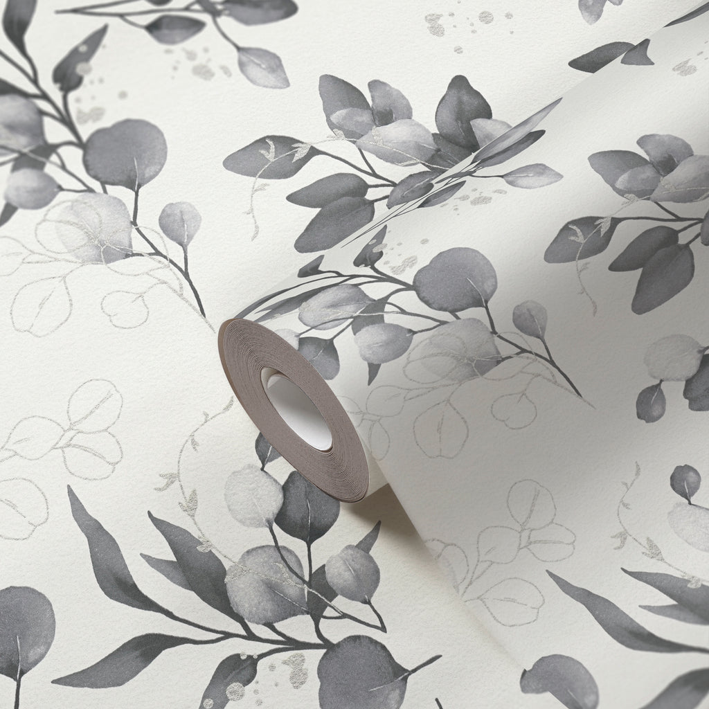 High-Quality Non-Woven Wallpaper White Floral