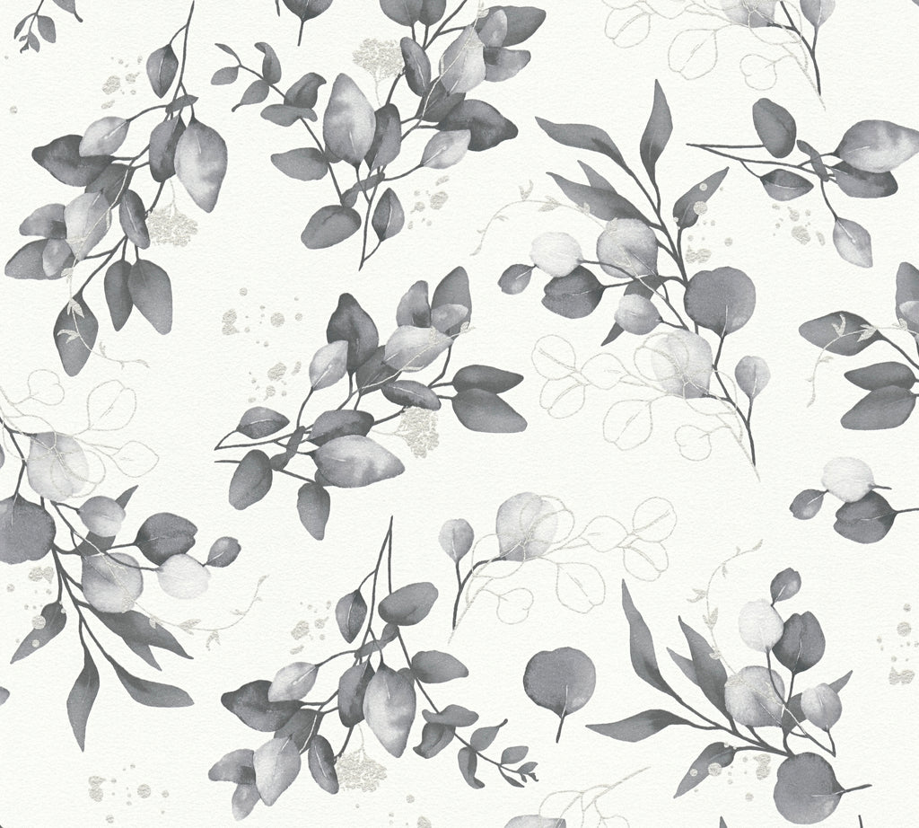 High-Quality Non-Woven Wallpaper White Floral