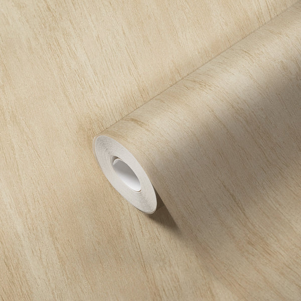 Hochwertige Vliestapete Creme Holzoptik