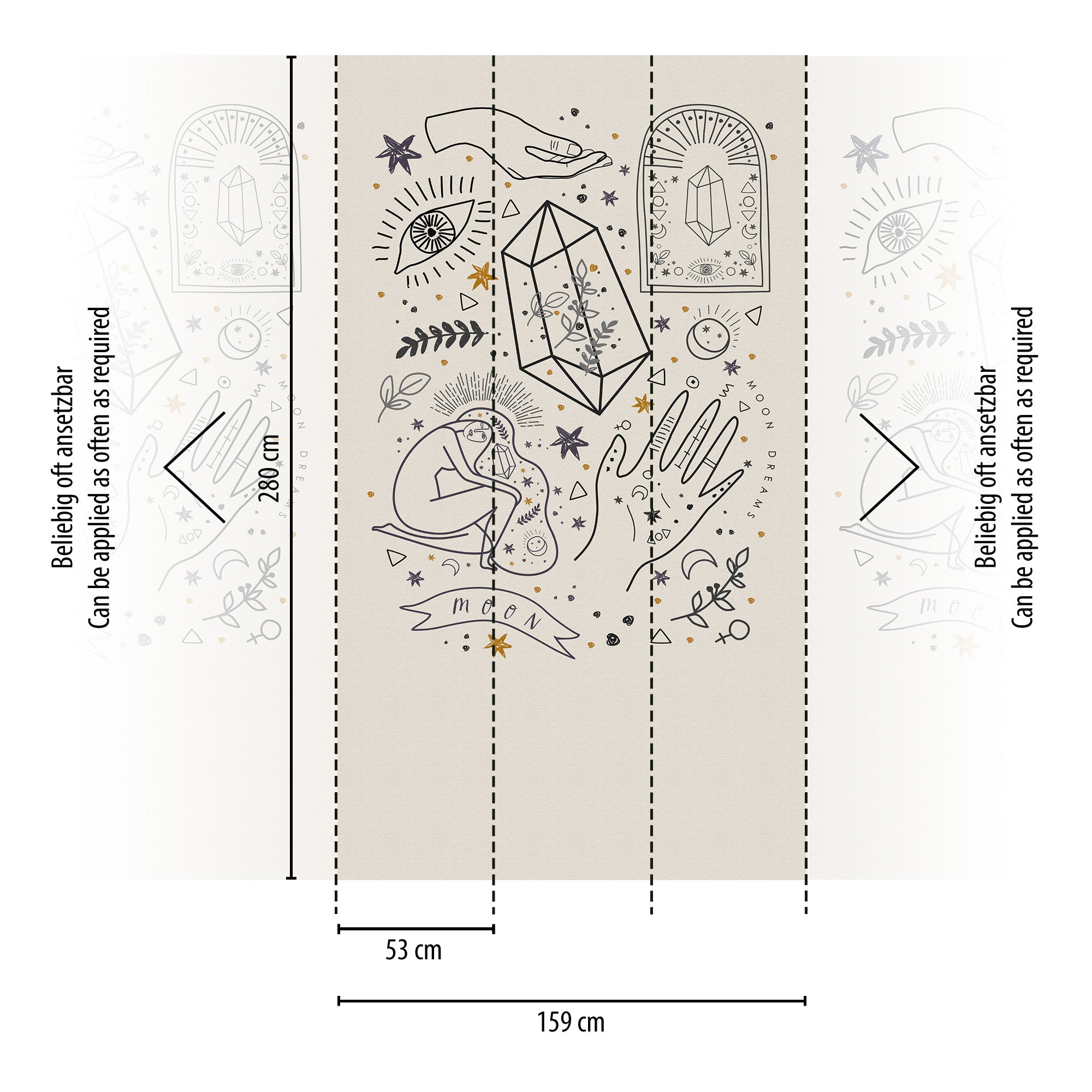 Hochwertige  Tapete aus der Kollektion THE WALL III in Creme