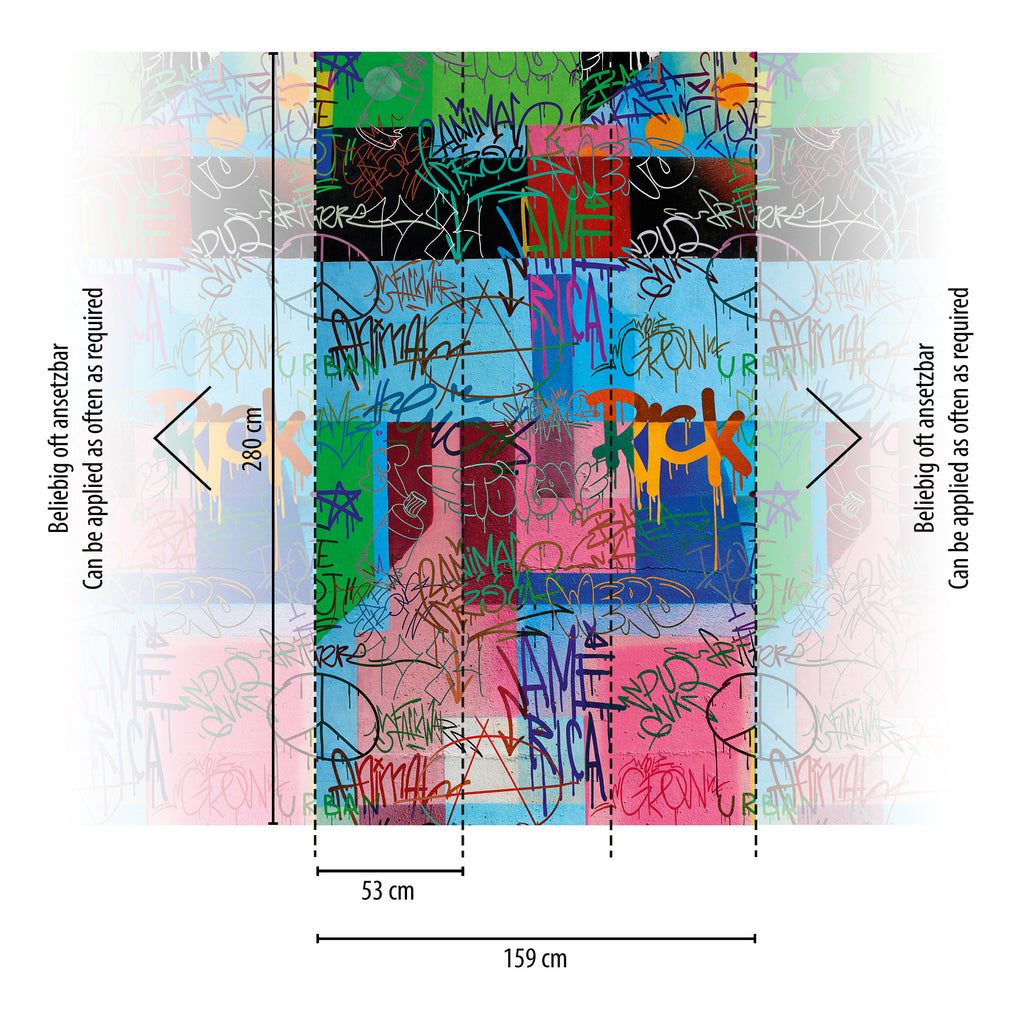 Hochwertige  Tapete aus der Kollektion THE WALL III in Bunt
