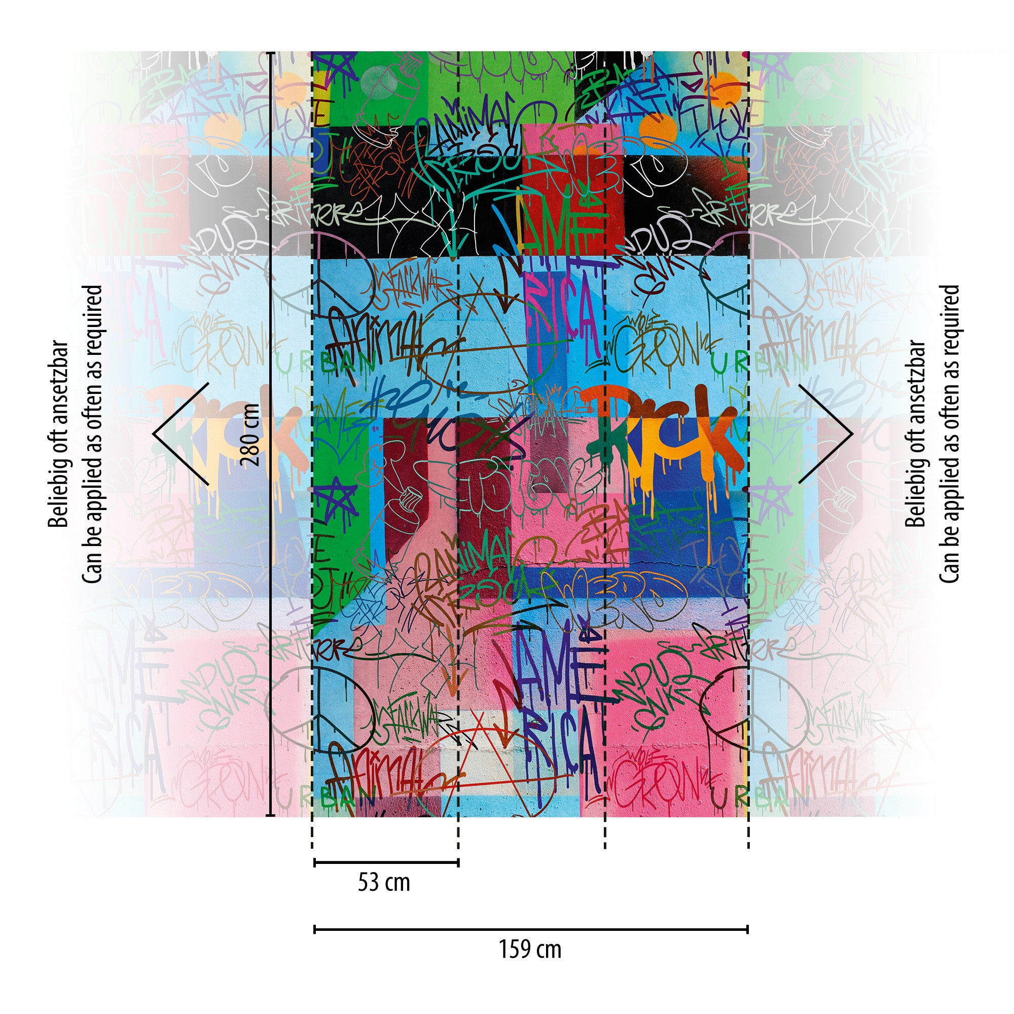Hochwertige  Tapete aus der Kollektion THE WALL III in Bunt