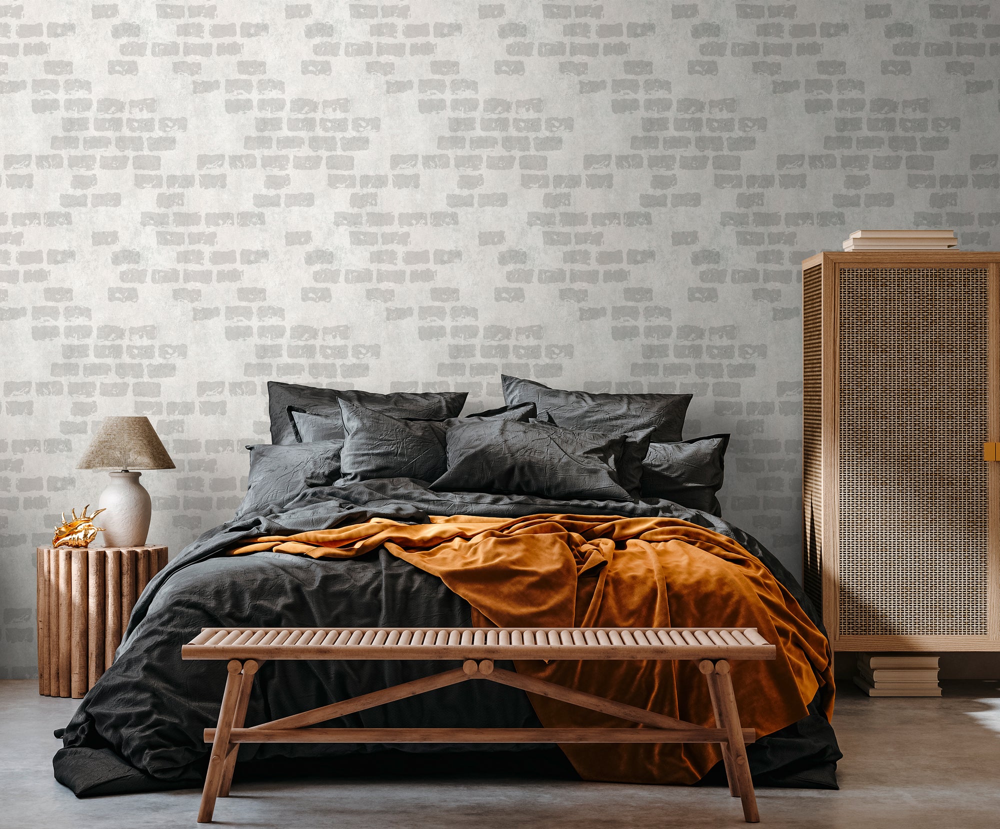 High-quality wallpaper from THE WALL III collection in grey 
