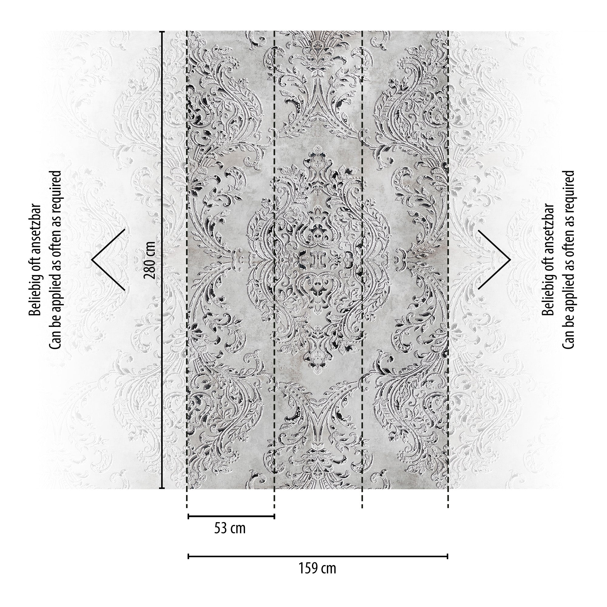 High-quality wallpaper from THE WALL III collection in grey 