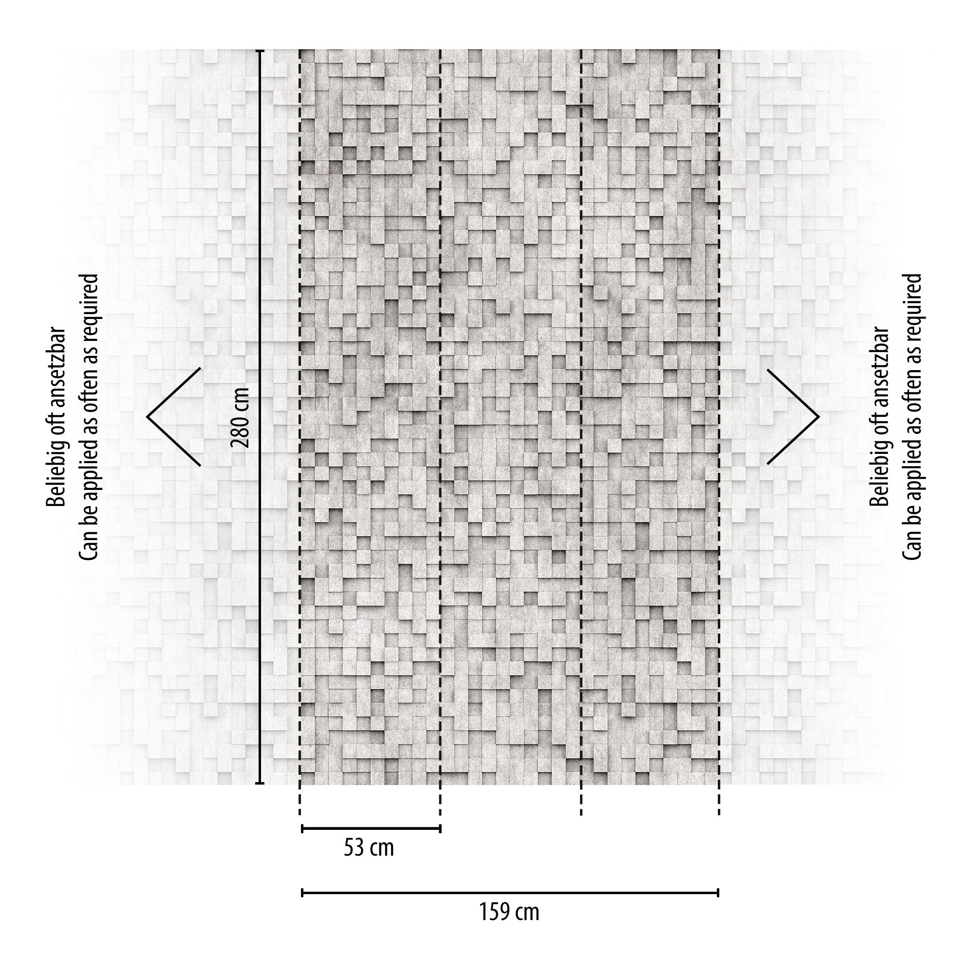 High-quality wallpaper from THE WALL III collection in grey 