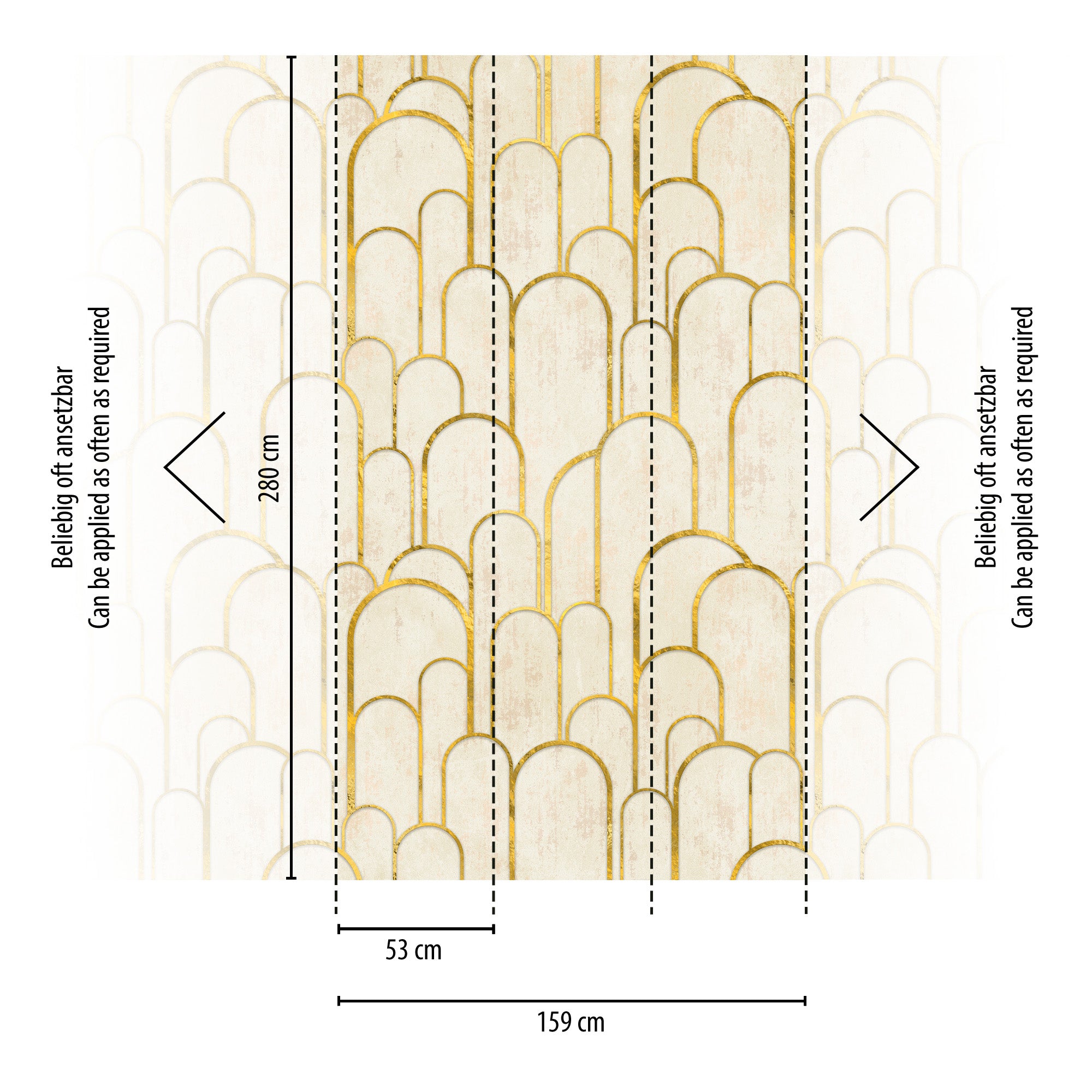 Hochwertige  Tapete aus der Kollektion THE WALL III in Creme