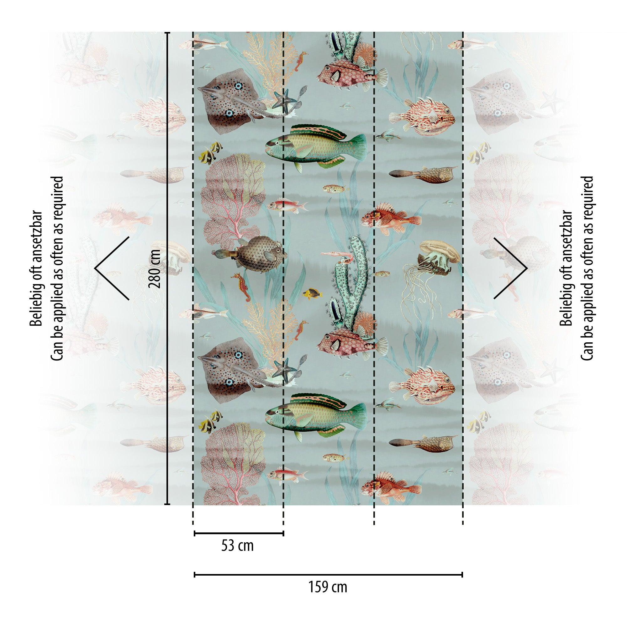 Hochwertige  Tapete aus der Kollektion THE WALL III in Blau