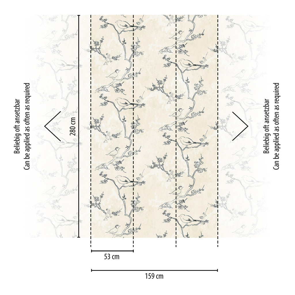 High-quality wallpaper from THE WALL III collection in cream 