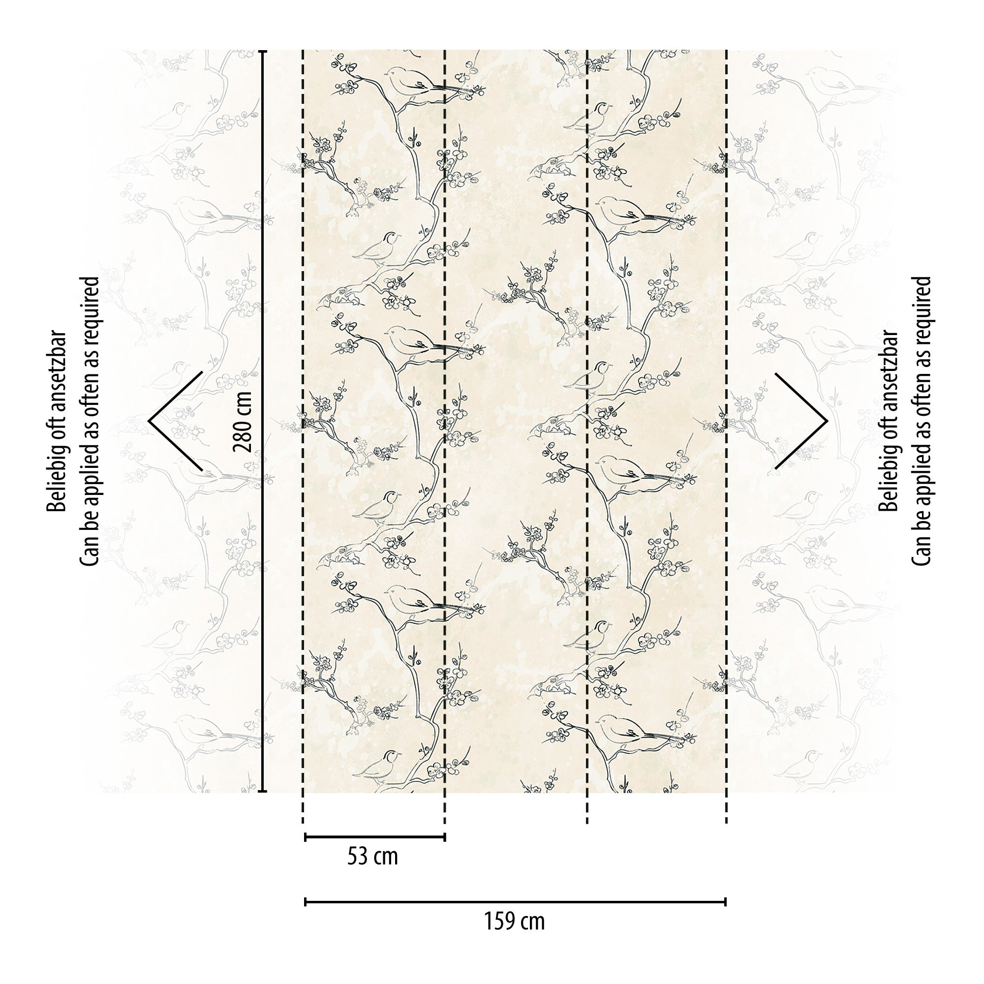Hochwertige  Tapete aus der Kollektion THE WALL III in Creme
