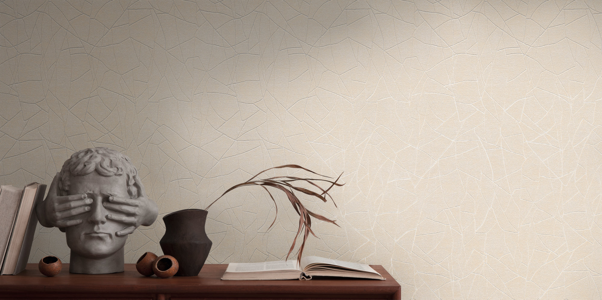 High-Quality Non-Woven Wallpaper Beige Graphic