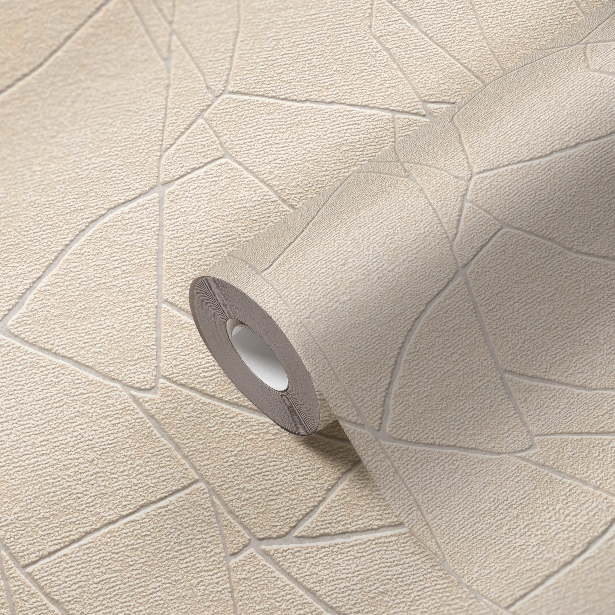 High-Quality Non-Woven Wallpaper Beige Graphic