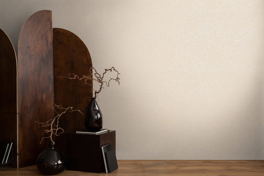 High-Quality Non-Woven Wallpaper Beige Graphic