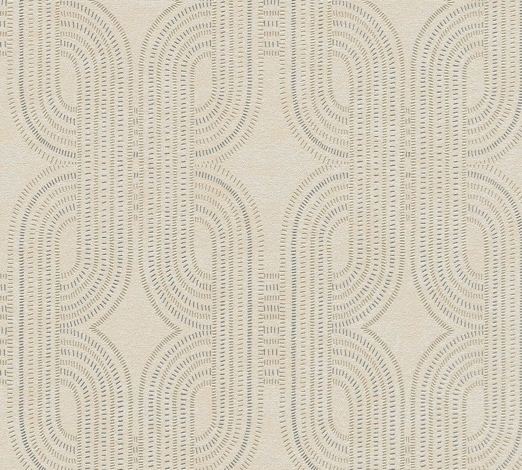 Hochwertige Vliestapete Beige Grafik