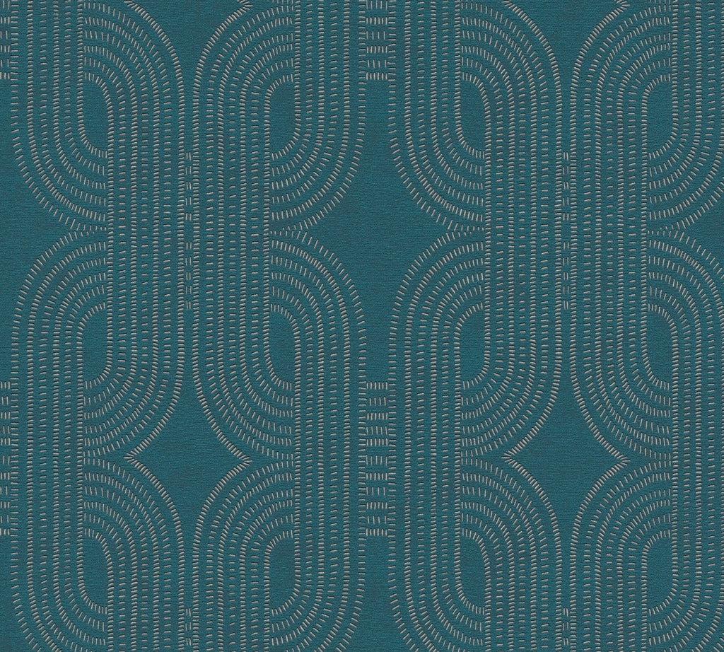 High-Quality Non-Woven Wallpaper Blue Graphic