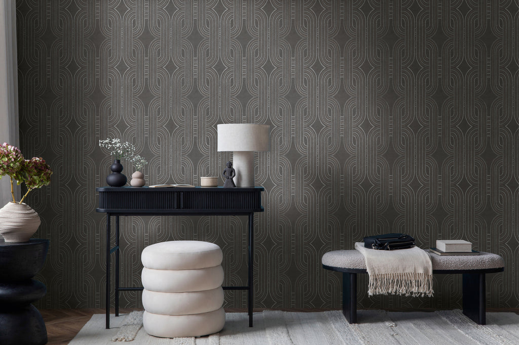 High-Quality Non-Woven Wallpaper Black Graphic