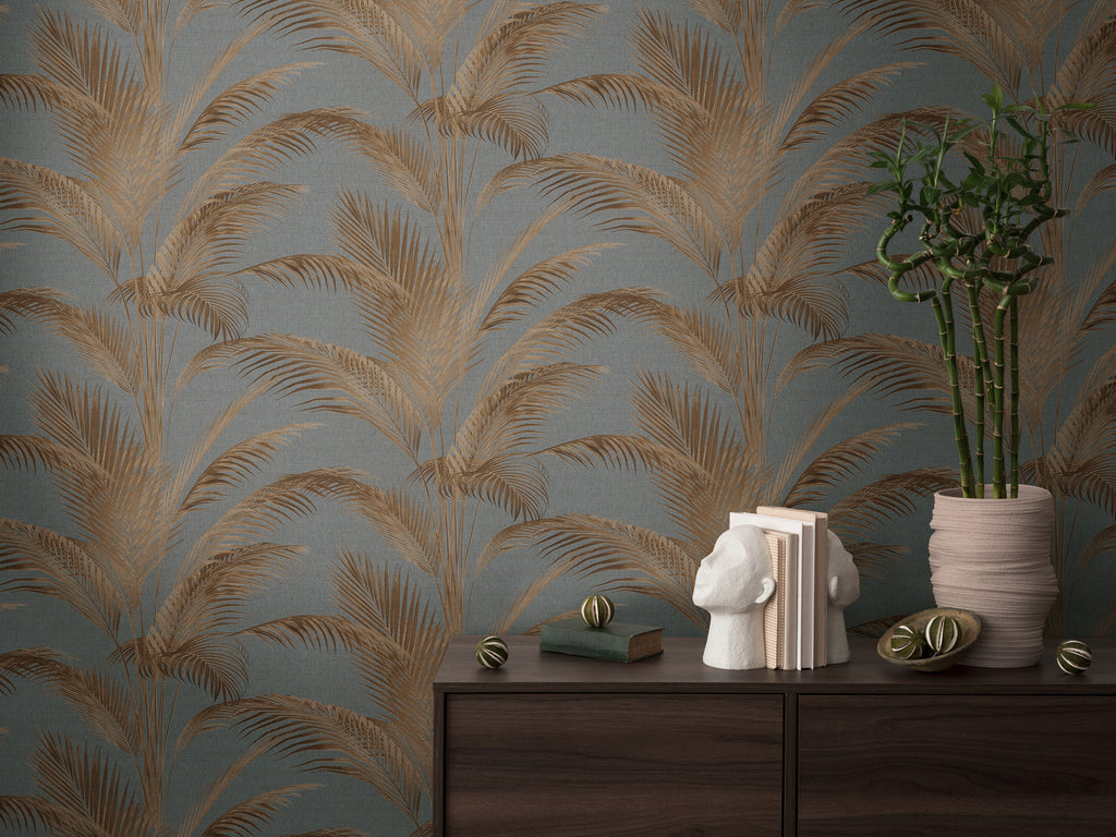 High-Quality Non-Woven Wallpaper Grey Floral