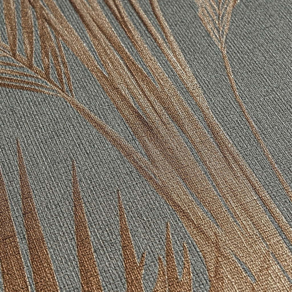 High-Quality Non-Woven Wallpaper Grey Floral