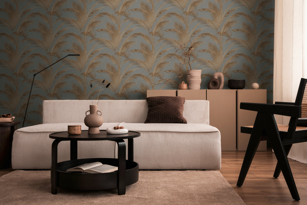 High-Quality Non-Woven Wallpaper Grey Floral