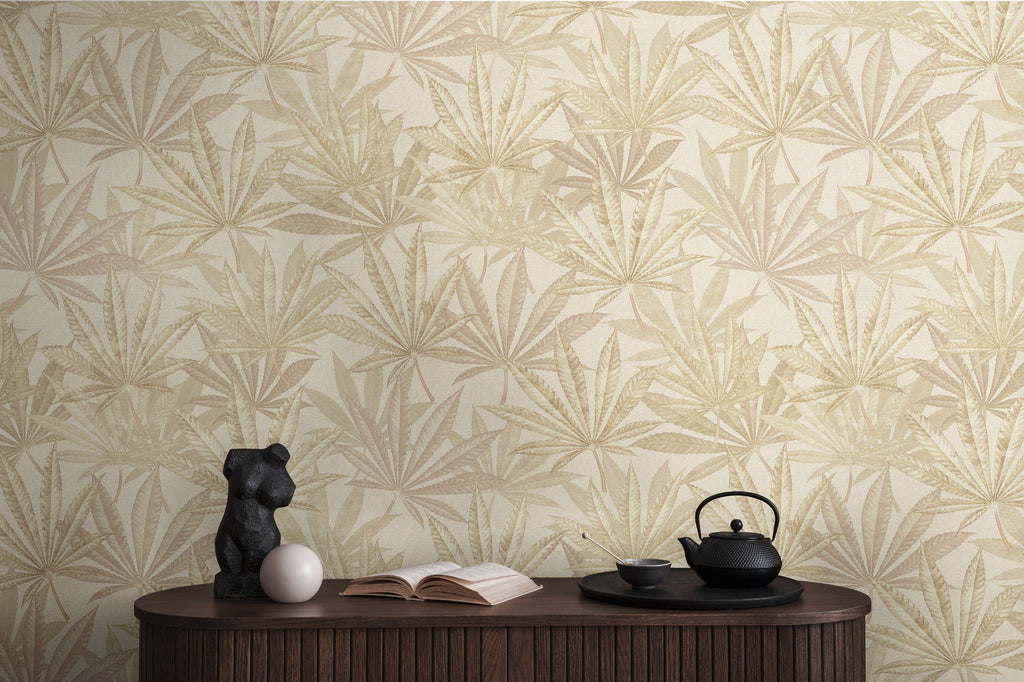 High-Quality Non-Woven Wallpaper Cream Floral