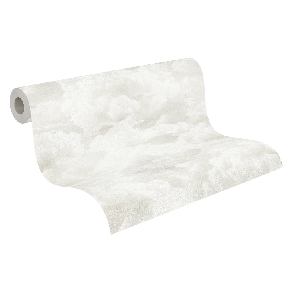 Hochwertige Vliestapete Creme Wolken