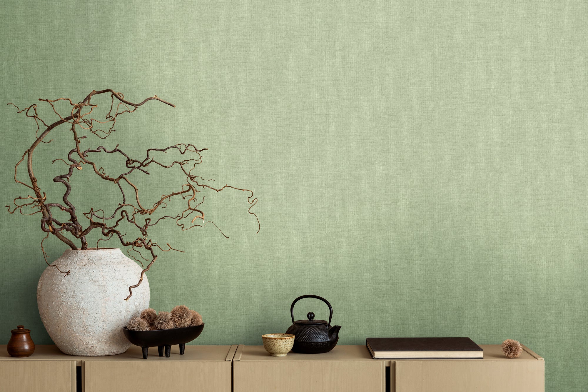 High-quality wallpaper from the Michalsky 6 collection in green 
