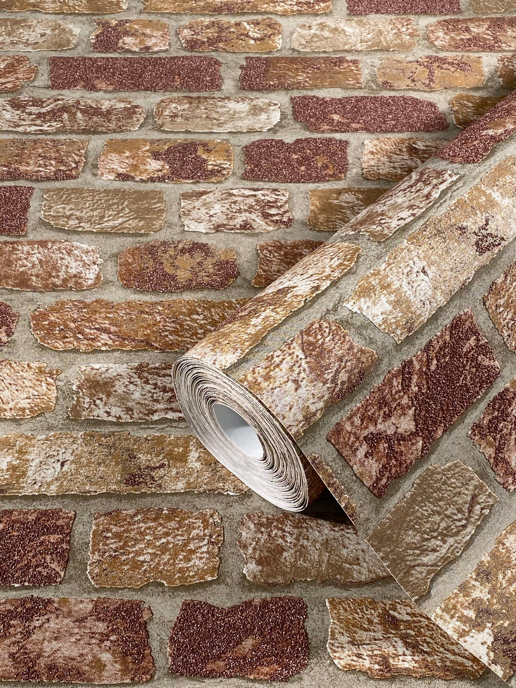 Vliestapete braun, beige steinoptik