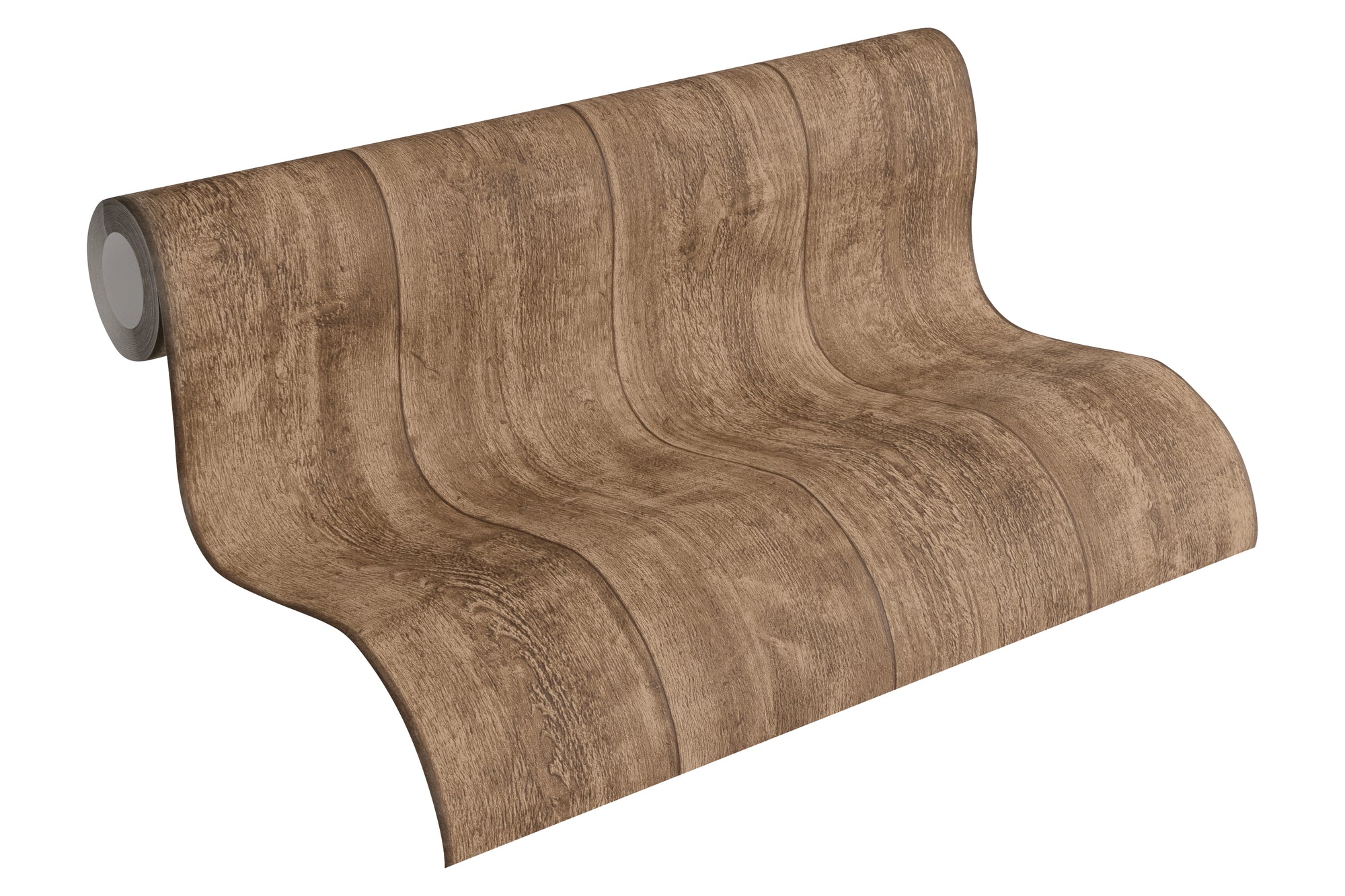 High-Quality Non-Woven Wallpaper Brown Wood Look