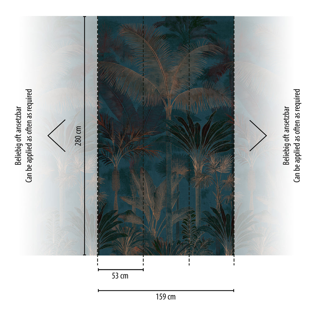 Cuba II-Fototapete Vinyltapete Blau Dschungel