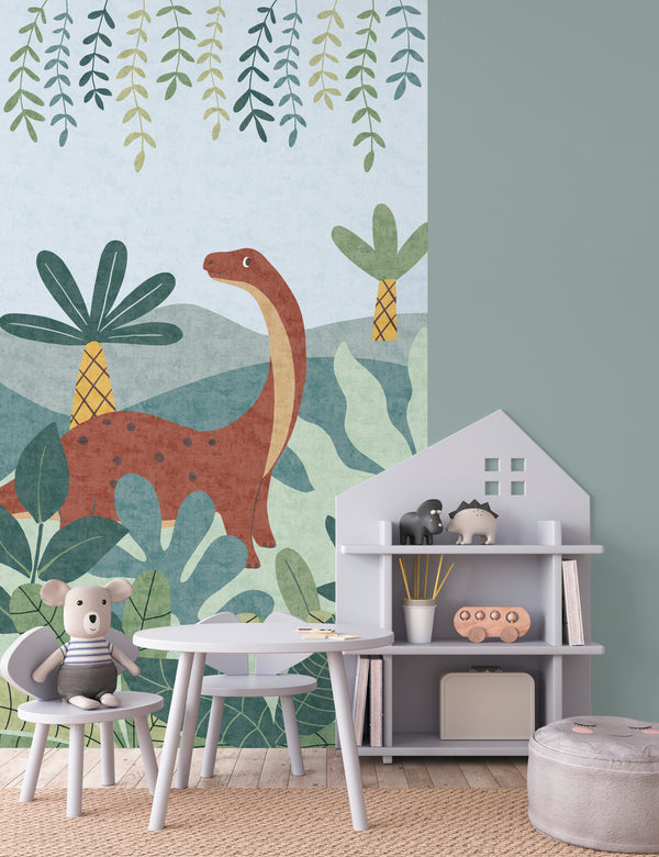 High-Quality Photo Wallpaper Blue Dinosaurs