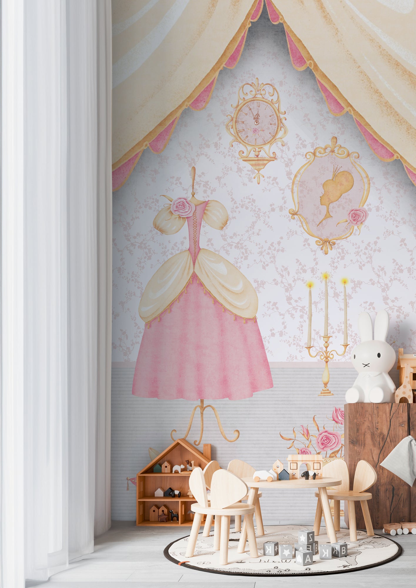 Hochwertige Fototapete Creme Prinzessin
