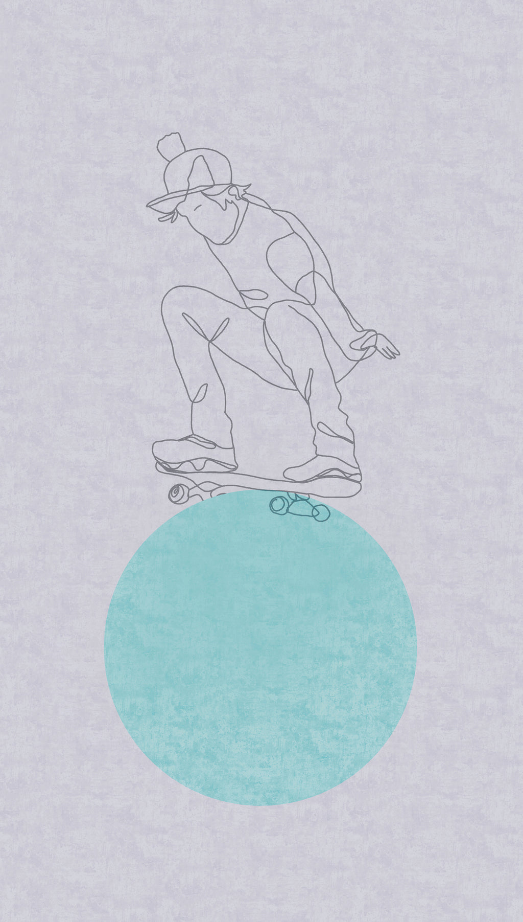Hochwertige Fototapete Blau Skater