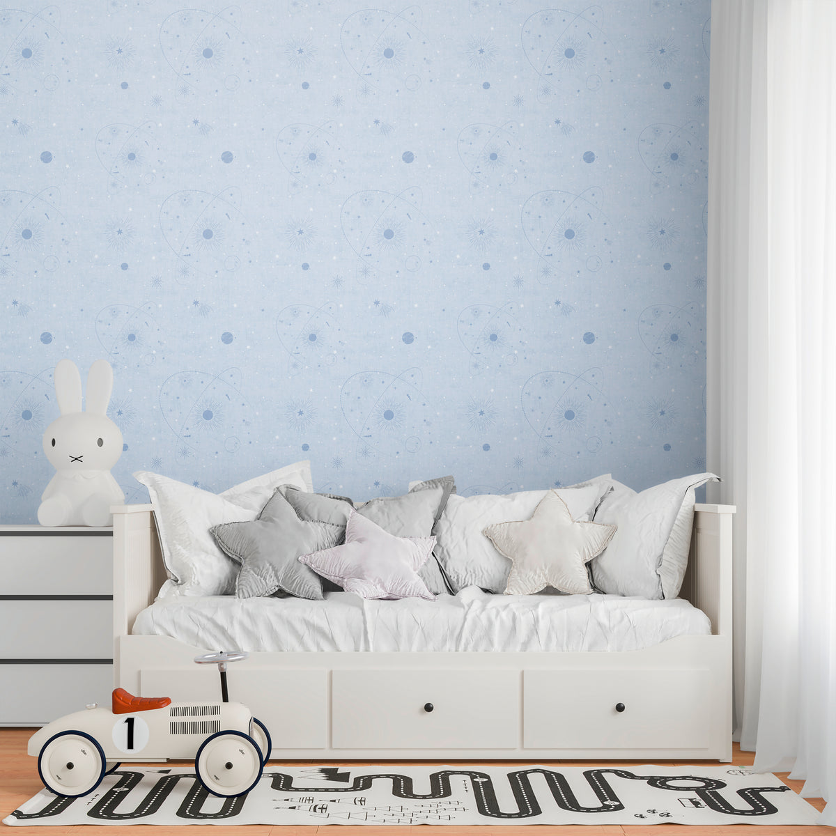 High-Quality Non-Woven Wallpaper Blue Outer Space