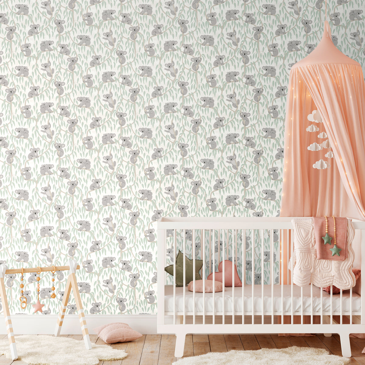 High-Quality Non-Woven Wallpaper Beige Animals