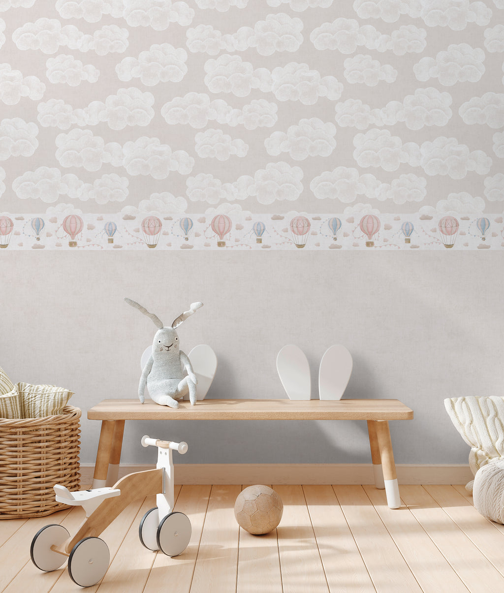 Hochwertige Bordure Creme Wolken