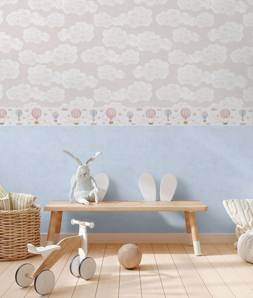 Hochwertige Bordure Creme Wolken