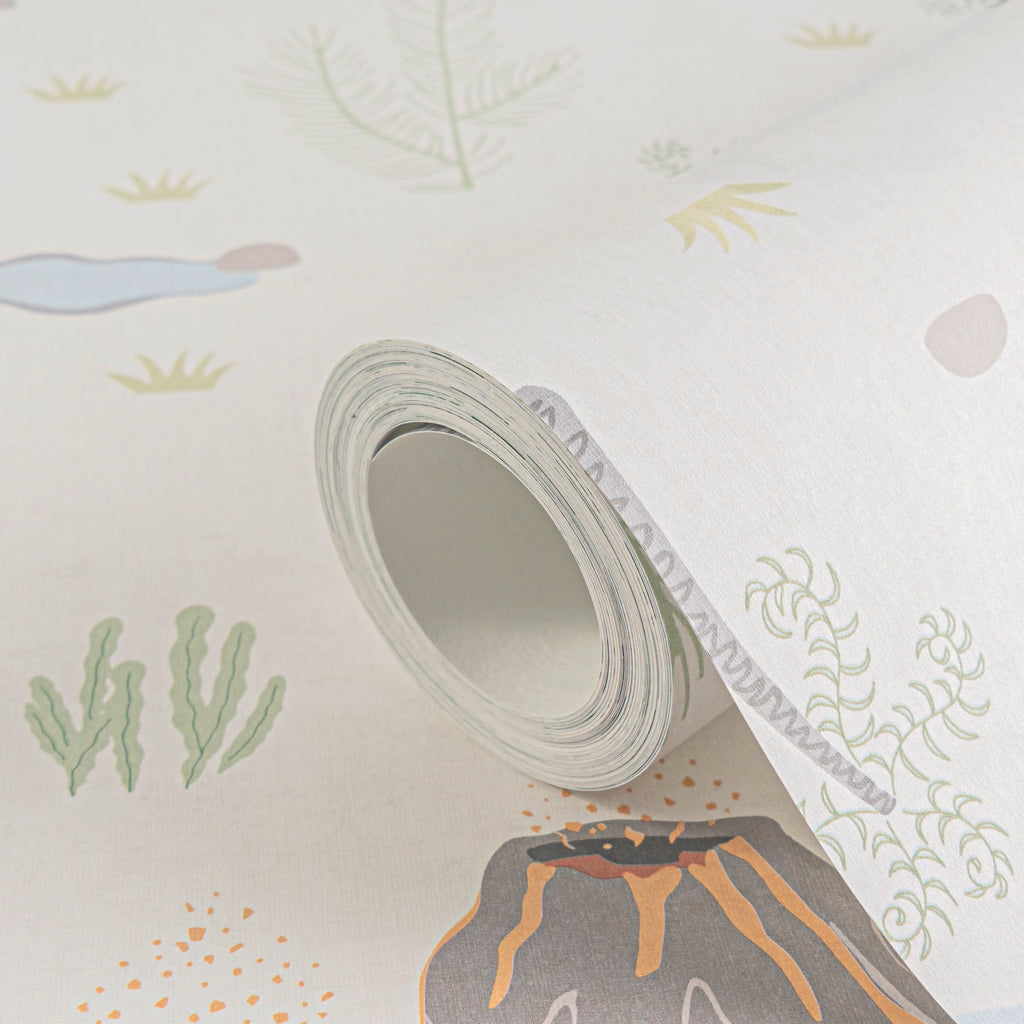 High-Quality Non-Woven Wallpaper Blue Dinosaurs