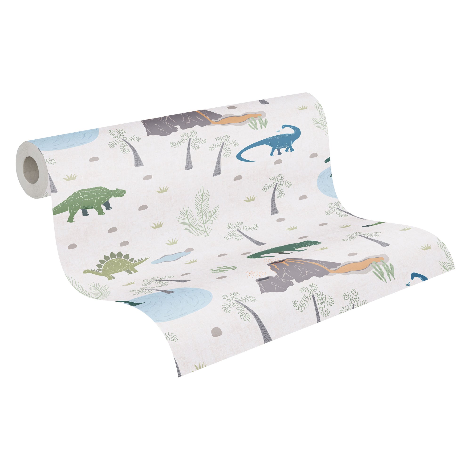 High-Quality Non-Woven Wallpaper Blue Dinosaurs