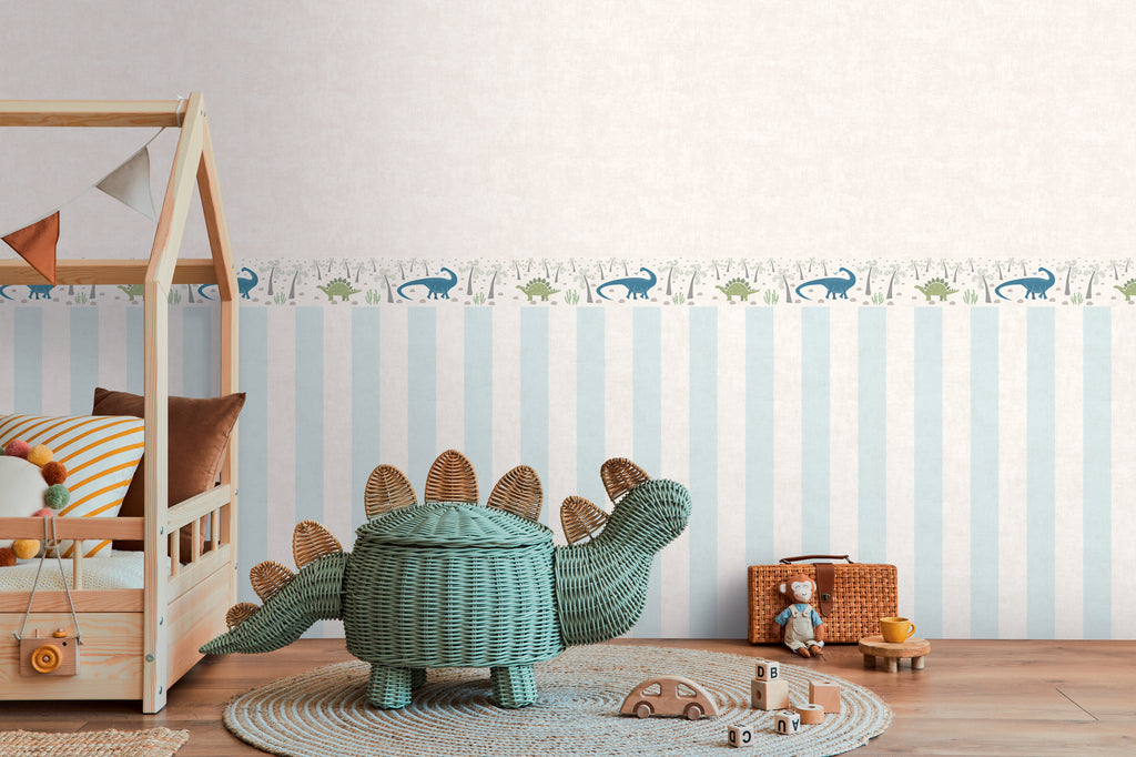 High-quality Border Blue Dinosaurs