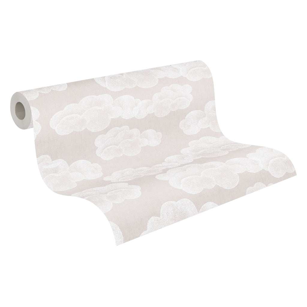 Hochwertige Vliestapete Beige Wolken