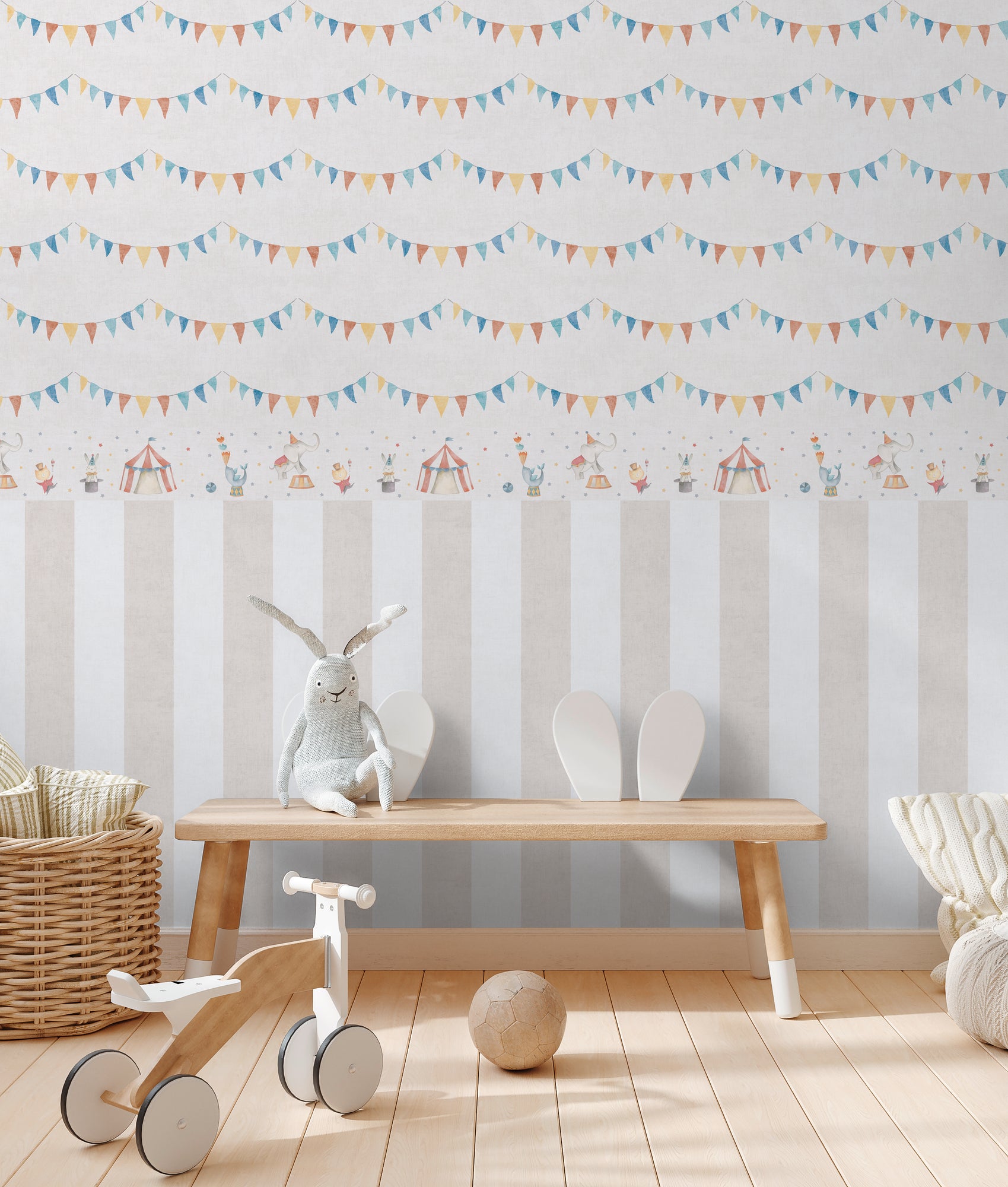 High-quality wallpaper from the children's room collection in colorful designs. 