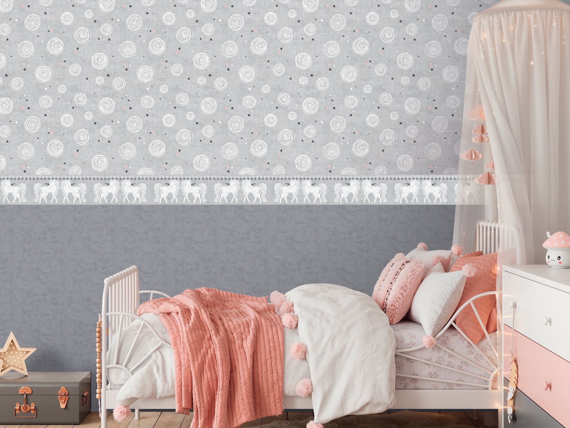 Hochwertige Tapete aus der Kollektion Lilly & Luis   in Grau