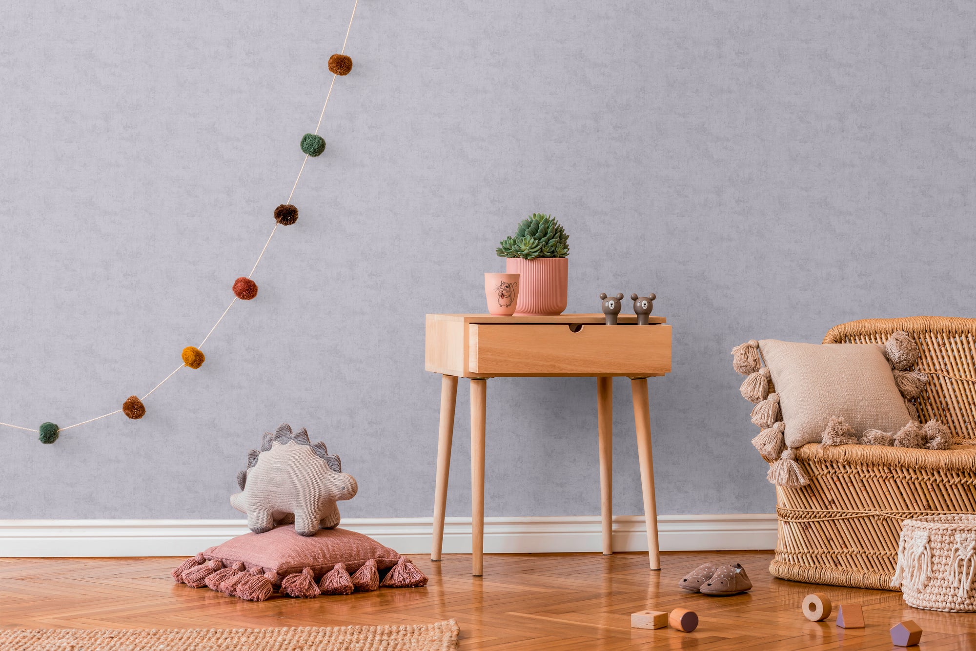 Hochwertige Tapete aus der Kollektion Lilly & Luis   in Grau