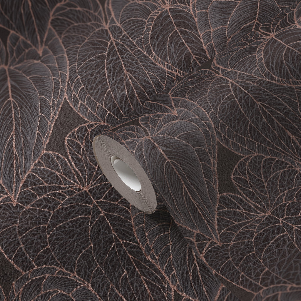 Hochwertige Tapete aus der Kollektion Daniel Hechter 7 in Braun Floral Blätter