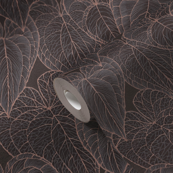 High-Quality Non-Woven Wallpaper Brown Floral