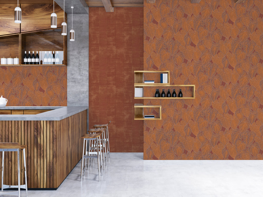 Hochwertige Tapete aus der Kollektion Daniel Hechter 7 in Rot Floral Blätter