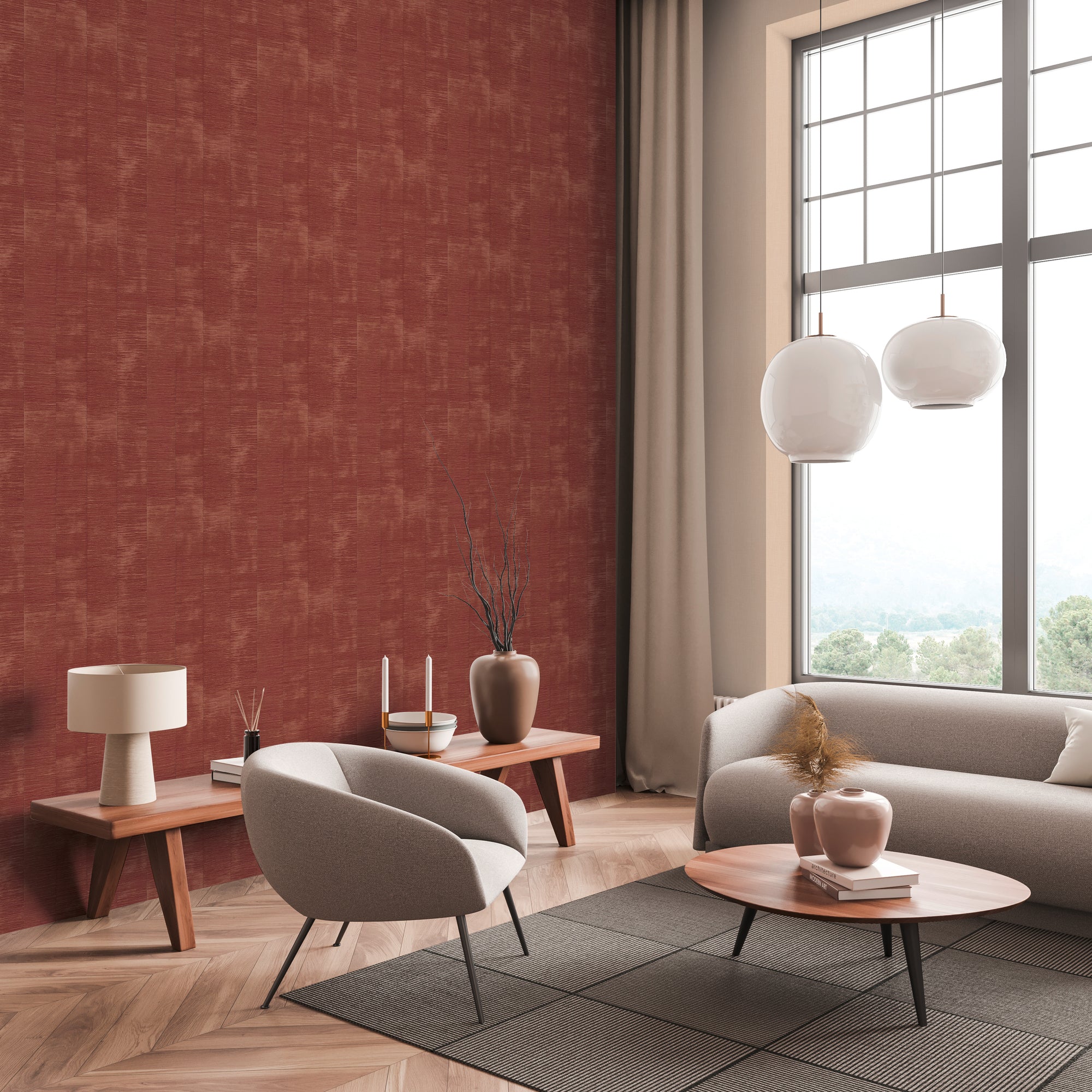 High-quality wallpaper from the Daniel Hechter 7 collection in orange 
