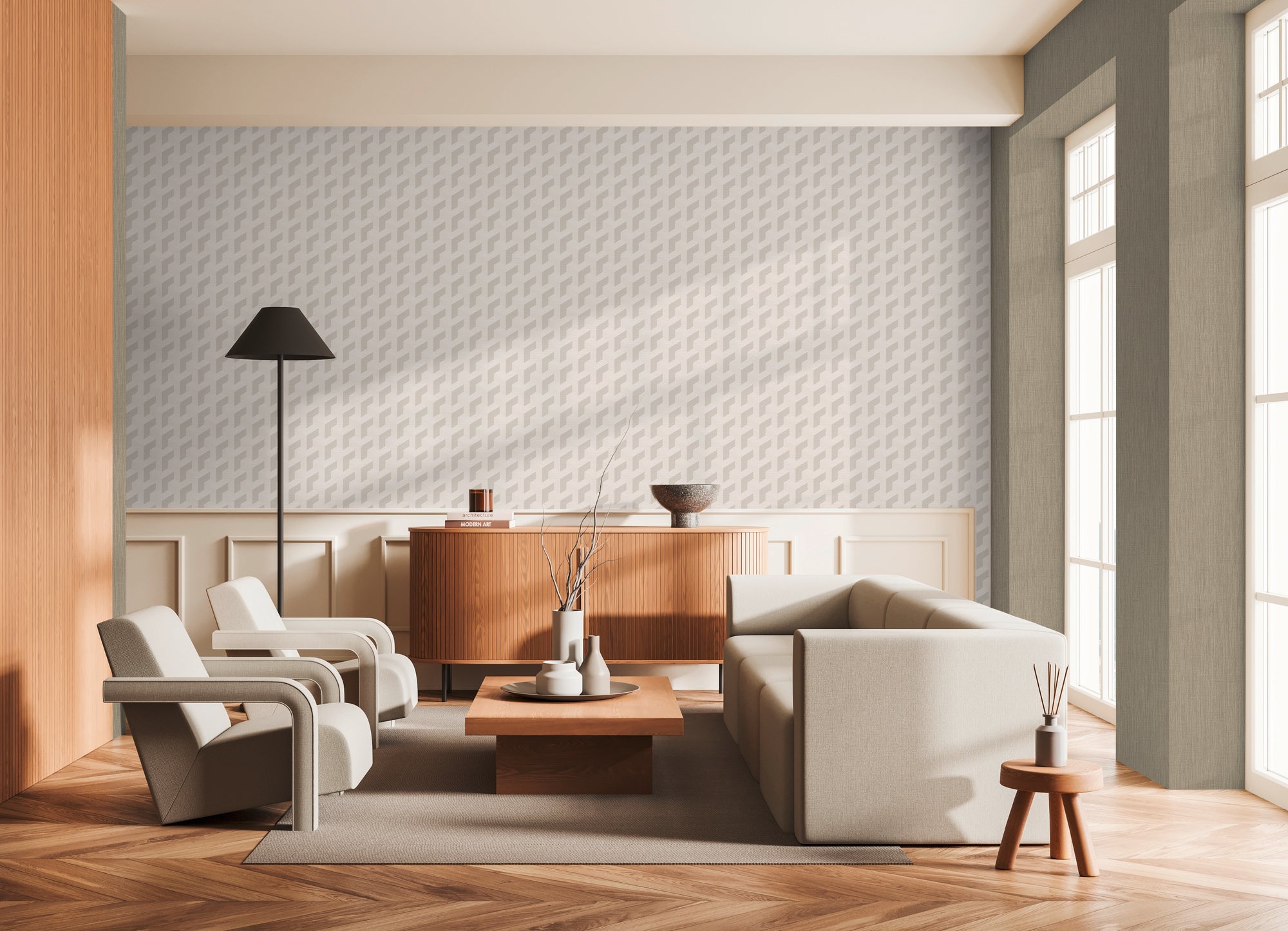 High-quality wallpaper from the Daniel Hechter 7 collection in grey. 