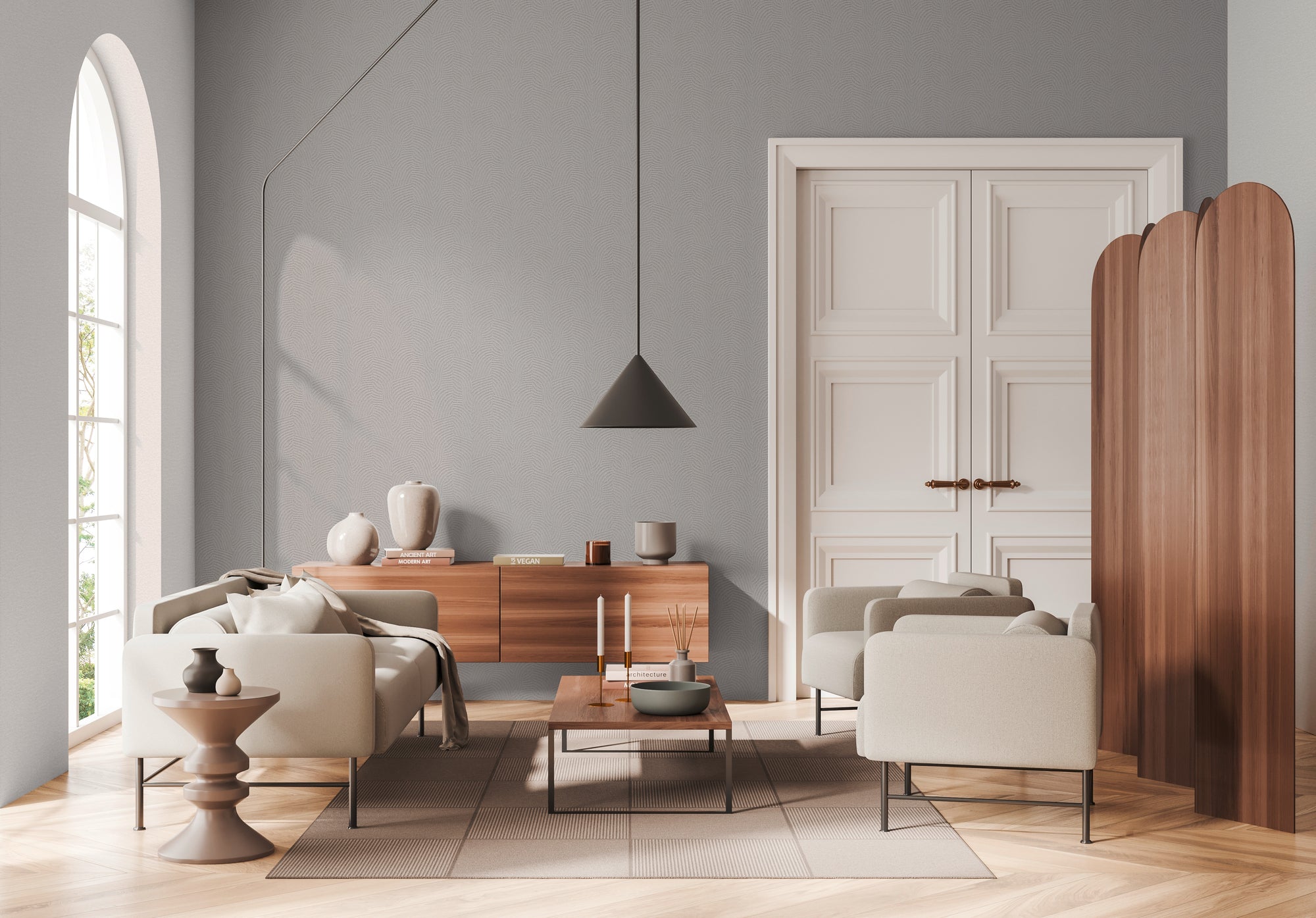 High-quality wallpaper from the Daniel Hechter 7 collection in grey. 