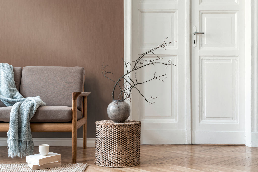 High-Quality Non-Woven Wallpaper Brown Plain Wallpaper