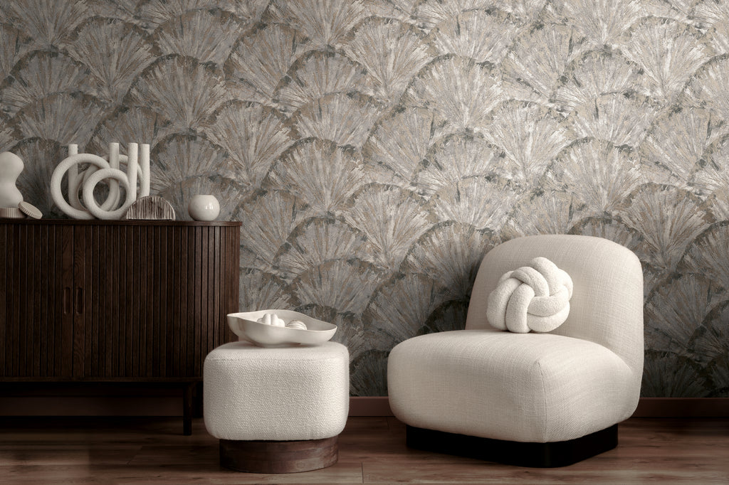 High-Quality Non-Woven Wallpaper Beige Graphic